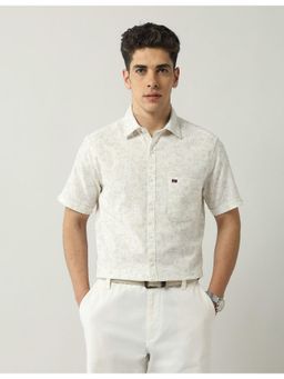 AD By Arvind - Beige Modern Slim Fit Dobby Shirt