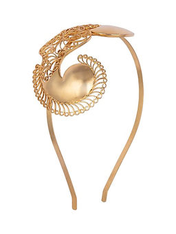 ORNAMAAS - 22K Gold Plated Regallia Peacock Filigree Hair Band