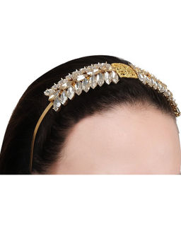 ORNAMAAS - Princess White Crystal Marquis Hair Band