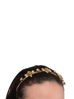 ORNAMAAS - Gold Plated Rose Fleur Topaz Golden Shadow Hair Band