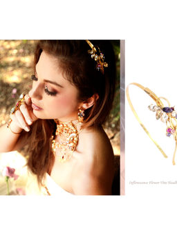 ORNAMAAS - Inflorescence Flower Vine Blue Hair Band