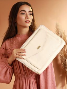 Priyaasi - Classic White Solid Laptop Sleeve