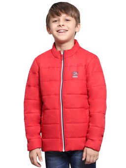 Monte Carlo - Red Solid High Neck Jacket