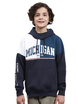 Monte Carlo - Navy Printed Hooded Sweatshirt