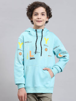Monte Carlo - Aqua Printed Hooded Sweatshirt