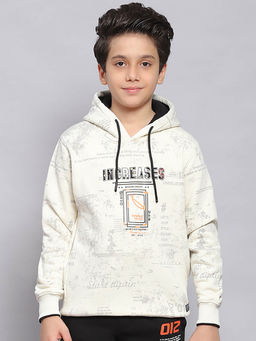 Monte Carlo - Off White Printed Hood Sweatshirt