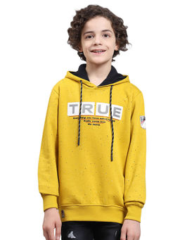 Monte Carlo - Yellow Printed Hooded Sweatshirt