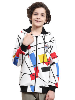 Monte Carlo - Off White Printed Hood Sweatshirt