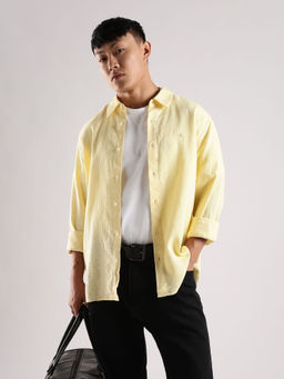 Calvin Klein - Men Yellow Solid Casual Shirt