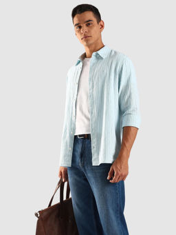 Calvin Klein - Men Blue Stripes Casual Shirt