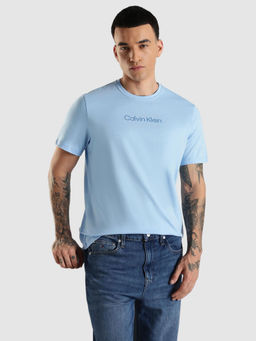 Calvin Klein - Men Blue Solid T-Shirt
