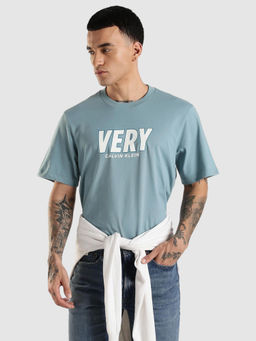 Calvin Klein - Men Blue Printed T-Shirt