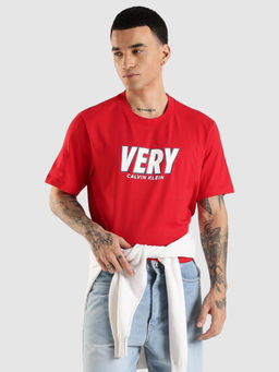 Calvin Klein - Men Red Printed T-Shirt