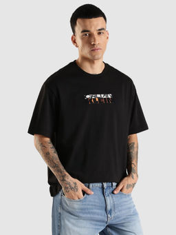 Calvin Klein - Men Black Embroidered T-Shirt