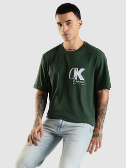 Calvin Klein - Men Green Printed T-Shirt