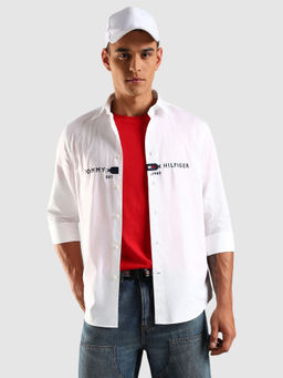 Tommy Hilfiger - Men White Solid Casual Shirt