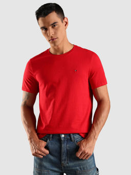 Tommy Hilfiger - Men Red Solid T-Shirt
