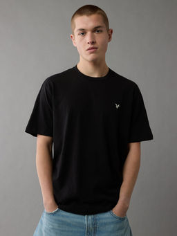 American Eagle - Men Black Solid T-Shirt