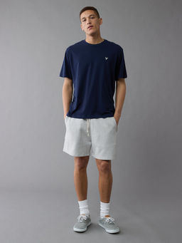 American Eagle - Men Navy Blue Solid T-Shirt