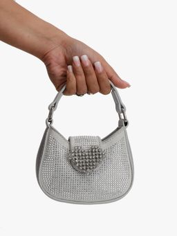 Kazo - Embellished Silver Small Sling Bag