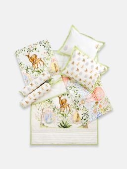 THE BABY TRUNK - Enchanted Deer Organic Cotton Cot Bedding Set With Quilt- Set of 7