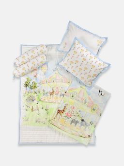 THE BABY TRUNK - Carnival Carousel Organic Cotton Cot Bedding Set With Quilt- Set of 6