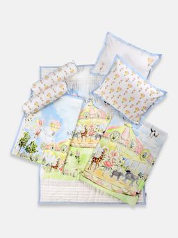 THE BABY TRUNK - Carnival Carousel Organic Cotton Cot Bedding Set With Quilt- Set of 7