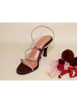 Sana K Luxurious Footwear - Berry Rose Brown Pencil Heels