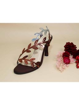 Sana K Luxurious Footwear - Brown Leafy Heels