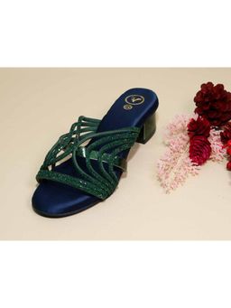 Sana K Luxurious Footwear - Gema Green Cut Heels