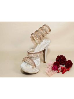 Sana K Luxurious Footwear - Glitz Spring Beige Letoes Pencil Heels