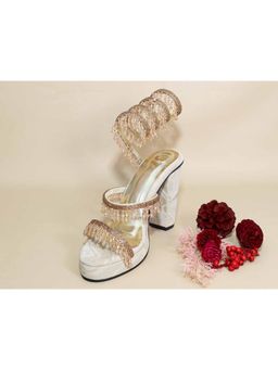 Sana K Luxurious Footwear - Glitz Spring Beige Levated Elevations Heels