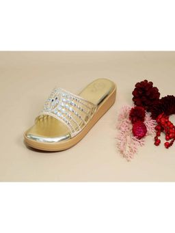 Sana K Luxurious Footwear - Gold Mirror Wedges