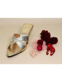 Sana K Luxurious Footwear - New Gold X Kitten Heels