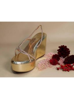Sana K Luxurious Footwear - Renne Gold Wedges