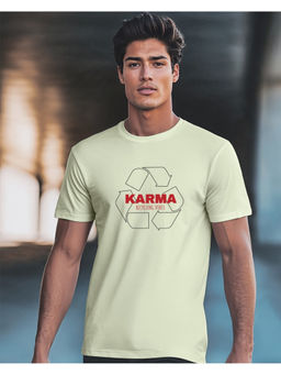 Bewakoof - Men's Fog Green Karma Graphic Printed T-shirt