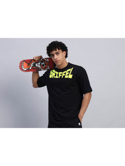 Griffel - Black Oversized Neon Logo T-Shirt