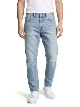DESIGN ELEMENTS - Men Light Fade Distressed Slim Fit Blue Jeans