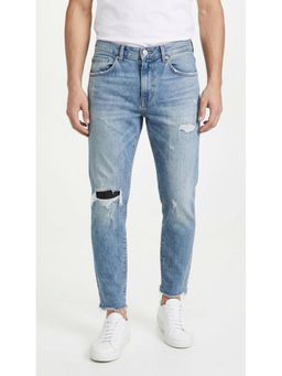 DESIGN ELEMENTS - Men Light Fade Distressed Slim Fit Blue Jeans