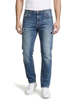 DESIGN ELEMENTS - Men Light Fade Distressed Slim Fit Blue Jeans