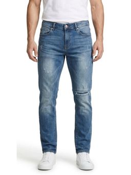 DESIGN ELEMENTS - Men Light Fade Distressed Slim Fit Blue Jeans