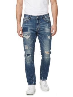 DESIGN ELEMENTS - Men Light Fade Distressed Slim Fit Blue Jeans