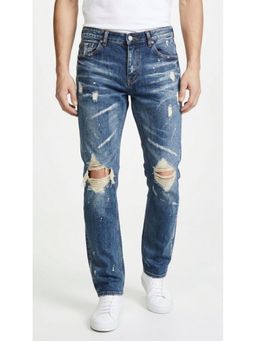 DESIGN ELEMENTS - Men Light Fade Distressed Slim Fit Blue Jeans