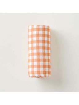 Aariro - Gingham Checks Brown Swaddle