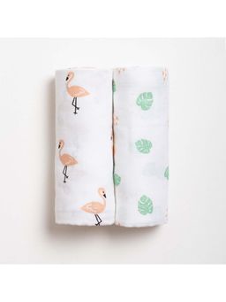 Aariro - Tropical Flamingo Muslin Swaddle (Pack of 2)