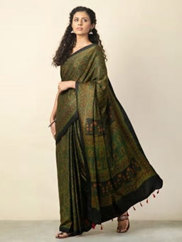 Fabindia - Silk Gajji Ajrakh Print Sari