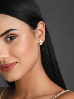 Fida - Wedding Luxurious Gold Plated American Diamond Stud Earring for Women