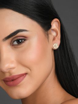 Fida - Wedding Luxurious Gold Plated American Diamond Stud Earring for Women