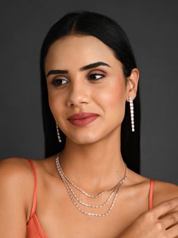 Fida - Wedding Luxurious Rose Gold-Plated American Diamond Jewellery Set for Women