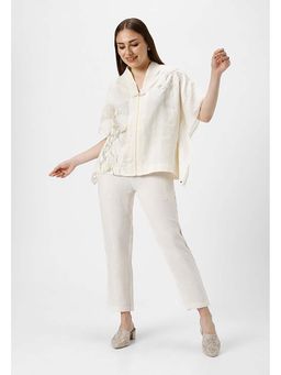 Kaveri - White Bamboo Grove Kaftan Co-Ord